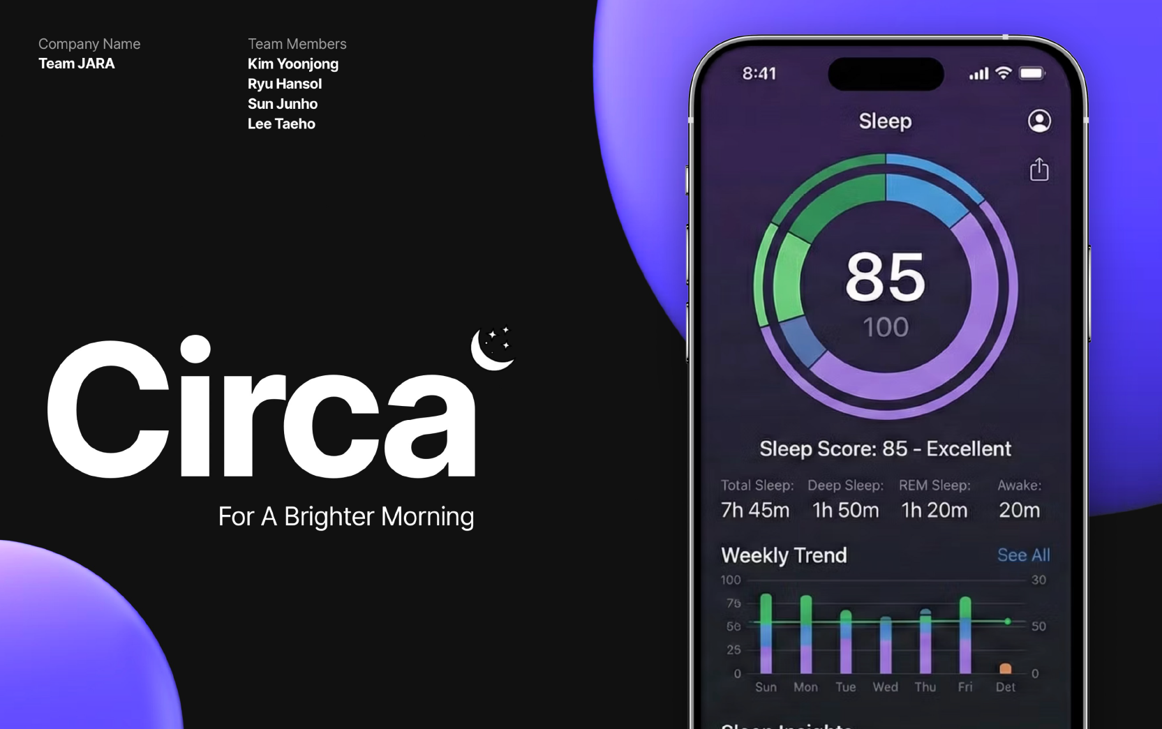 Circa project title and mobile app interface